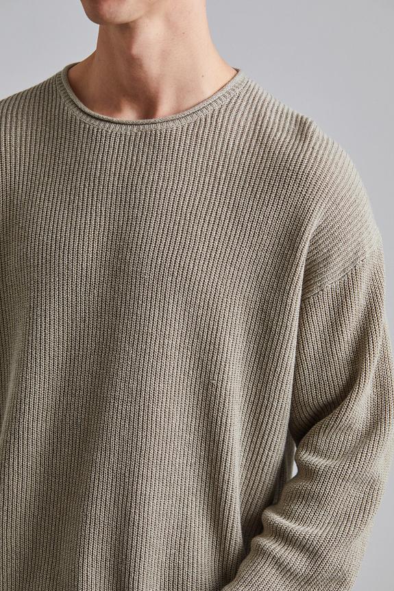 Filippa K Relaxed Linen Sweater Moss Grey-3